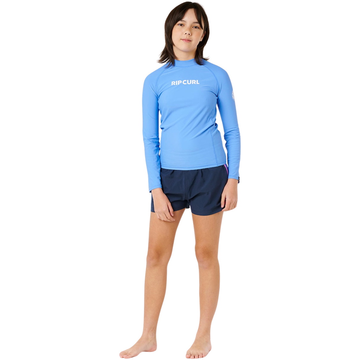 2026 Rip Curl Junior Classic Surf Long Sleeve Rash Vest 14DGRV - Cornflower Blue